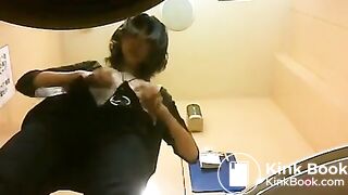 japanese girl try hard to poop