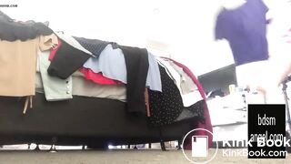 She poops her panties , then poops on the floor