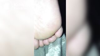 Amateur Milf sleeping scat in Panty with dry dirty sole