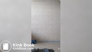 girl shits on a packing paper