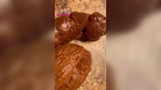 Thick turd on counter top