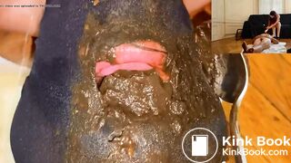 A nasty black filthy scat