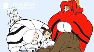 two girls poop on a boy