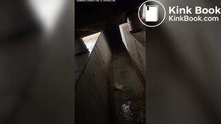 Chinese lady poops diarrhea in hurry at dinner time.