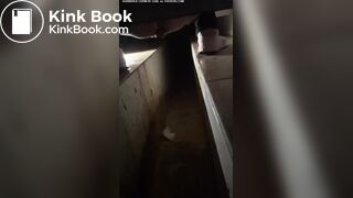 Chinese lady poops diarrhea in hurry at dinner time.