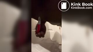 Shy ebony anal play and shit