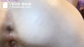 VIOLET GIRL LOOKING FOR SHIT WITH HER FINGER