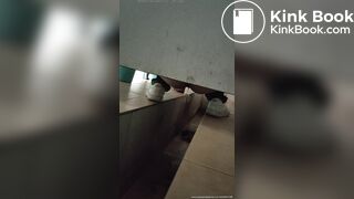 Chinese lady poops diarrhea in public toilet