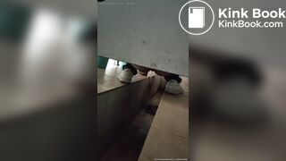 Chinese lady poops diarrhea in public toilet