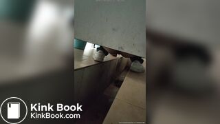 Chinese lady poops diarrhea in public toilet