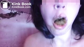 filthy shitpig eating scat right out of guys asshole