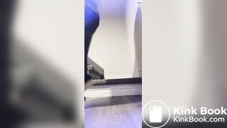 Girl pooping her red lace thong for me