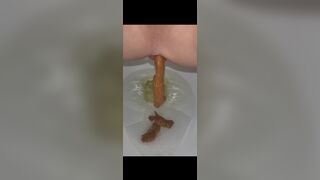 Pooping the toilet