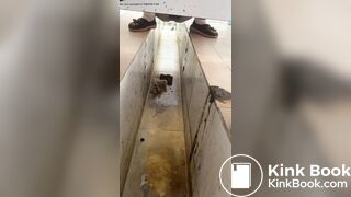 Chinese girl ditch toilet poop - video 3