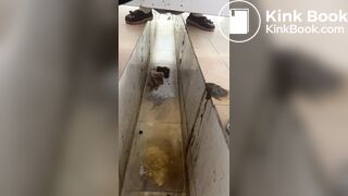 Chinese girl ditch toilet poop - video 3