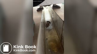 Chinese girl ditch toilet poop - video 3