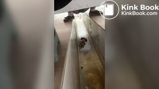 Chinese girl ditch toilet poop - video 3