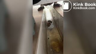 Chinese girl ditch toilet poop - video 3