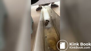 Chinese girl ditch toilet poop - video 3