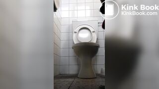 Girl shits in a toilet