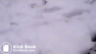 Girl pooping in snow