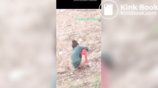 Village girl outdoor shitting video