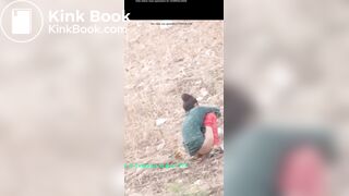 Village girl outdoor shitting video