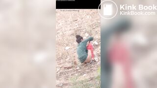 Village girl outdoor shitting video