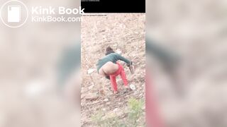 Village girl outdoor shitting video