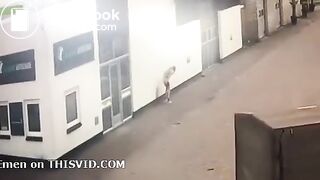 Girl poo on wall