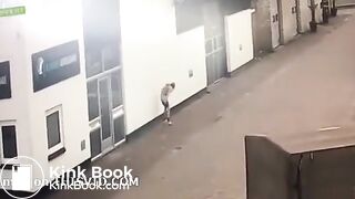 Girl poo on wall