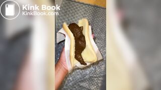 Famous pornstar shits in a hotdog bun