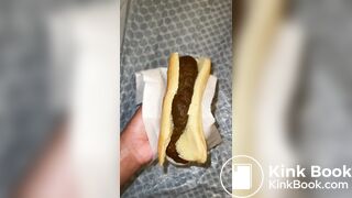 Famous pornstar shits in a hotdog bun