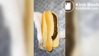 Famous pornstar shits in a hotdog bun