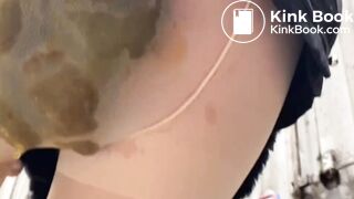 Chinese Girl Live Outdoor, Shits in Pantyhose-2