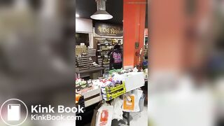 Lady caught shoplifting takes a shit