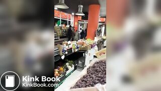 Lady caught shoplifting takes a shit