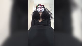 Girl taking a dump in the toilet