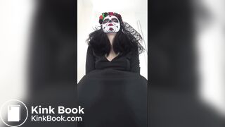 Girl taking a dump in the toilet