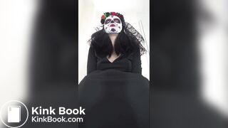 Girl taking a dump in the toilet