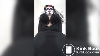 Girl taking a dump in the toilet