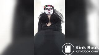 Girl taking a dump in the toilet