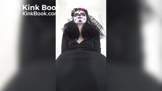 Girl taking a dump in the toilet