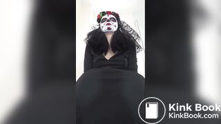 Girl taking a dump in the toilet