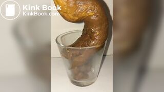 Japanese Twitter Girl Glass Cup Big Long Poop