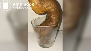 Japanese Twitter Girl Glass Cup Big Long Poop