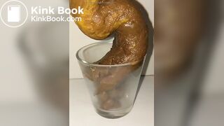 Japanese Twitter Girl Glass Cup Big Long Poop