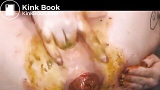 German scat lady playing in the kitchen..