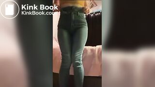 thick girl shitting in jeans