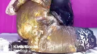 Sexy bitch shitting out of both holes